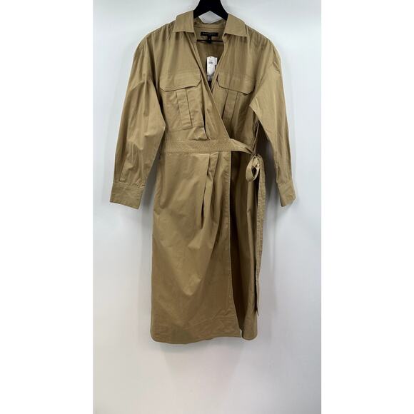 Banana Republic Dresses & Skirts - Bananna Republic Tan Trench Wrap Dress Size Medium NWT